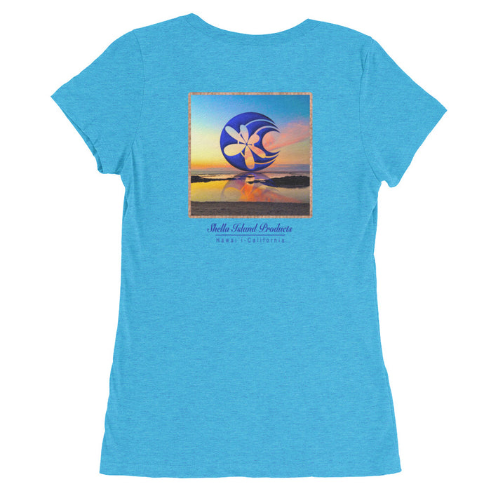 Shella Island Products Ocean Reflective Scoop Neck Ladies' short sleeve t-shirt - Shella Island Products,, Women's - Yoga Leggings, Shella Island Products - Asana Hawaii