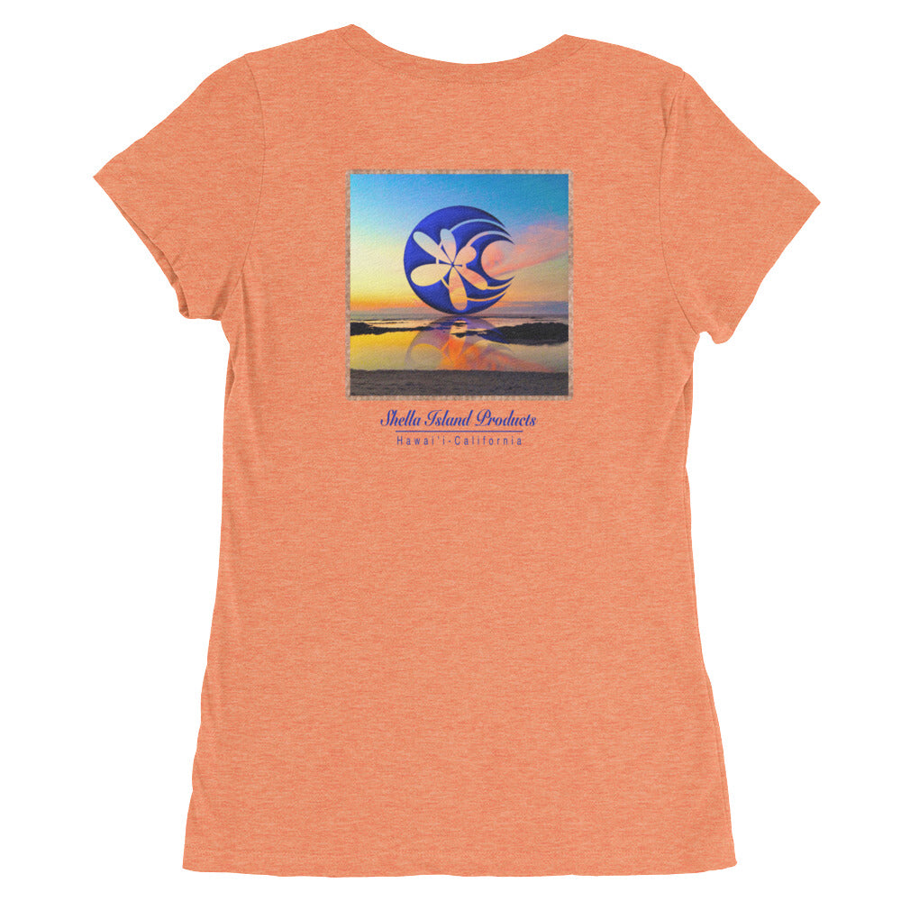 Shella Island Products Ocean Reflective Scoop Neck Ladies' short sleeve t-shirt - Shella Island Products,, Women's - Yoga Leggings, Shella Island Products - Asana Hawaii