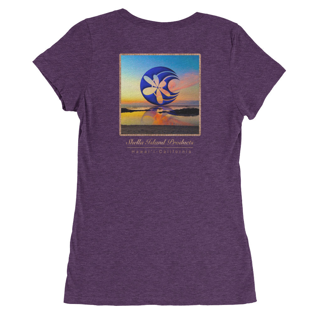 Shella Island Products Ocean Reflective Scoop Neck Ladies' short sleeve t-shirt - Shella Island Products,, Women's - Yoga Leggings, Shella Island Products - Asana Hawaii