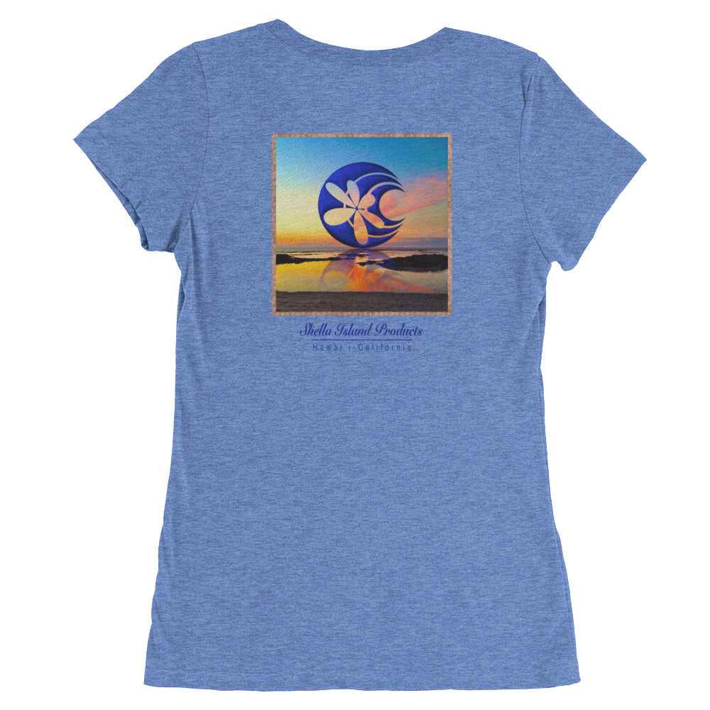 Shella Island Products Ocean Reflective Scoop Neck Ladies' short sleeve t-shirt - Shella Island Products,, Women's - Yoga Leggings, Shella Island Products - Asana Hawaii