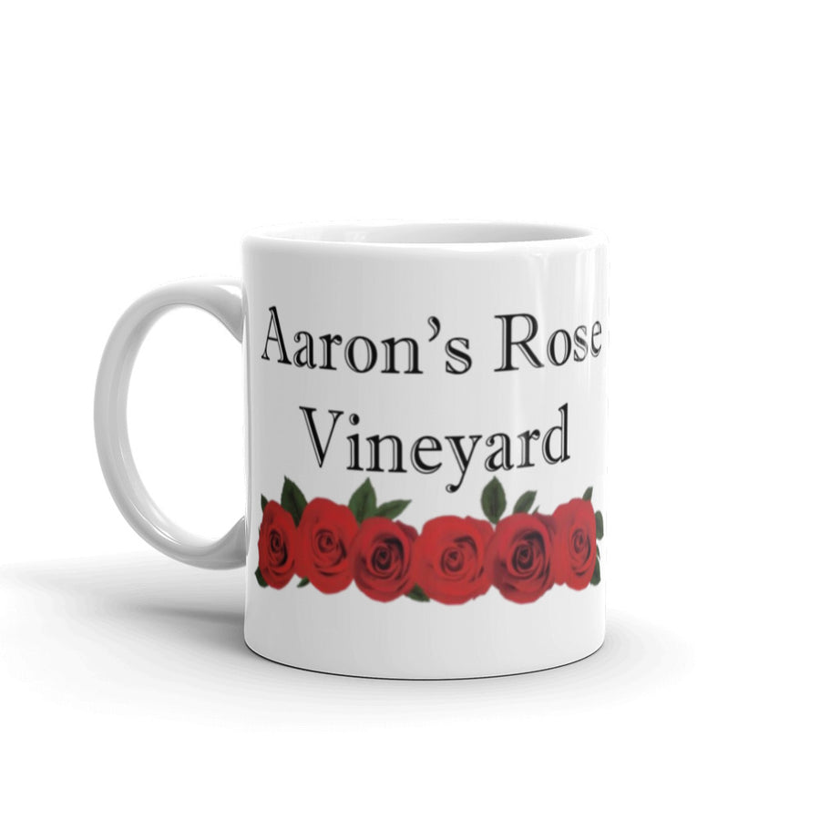 Aaron's Rose Vineyard White glossy mug